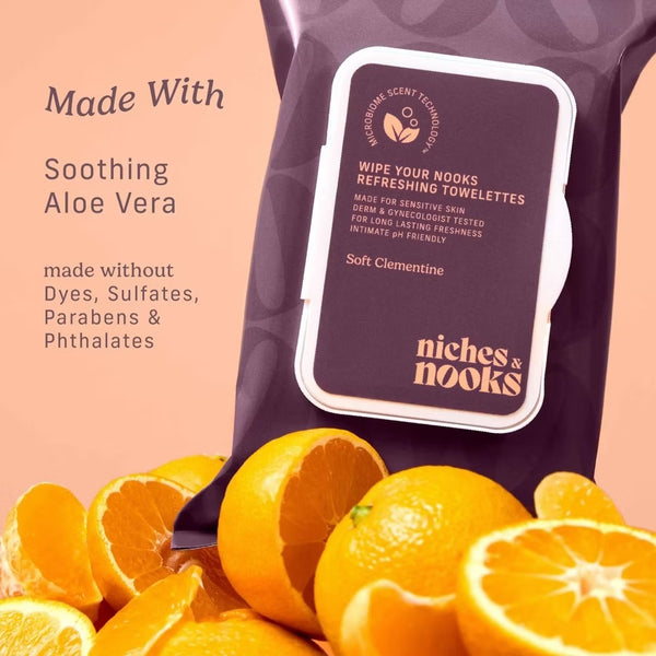 Wipe Your Nooks Refreshing Towelettes - Soft Clementine